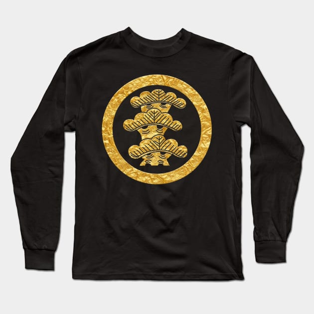 Japanese Mon Sankai Matsu Long Sleeve T-Shirt by Takeda_Art